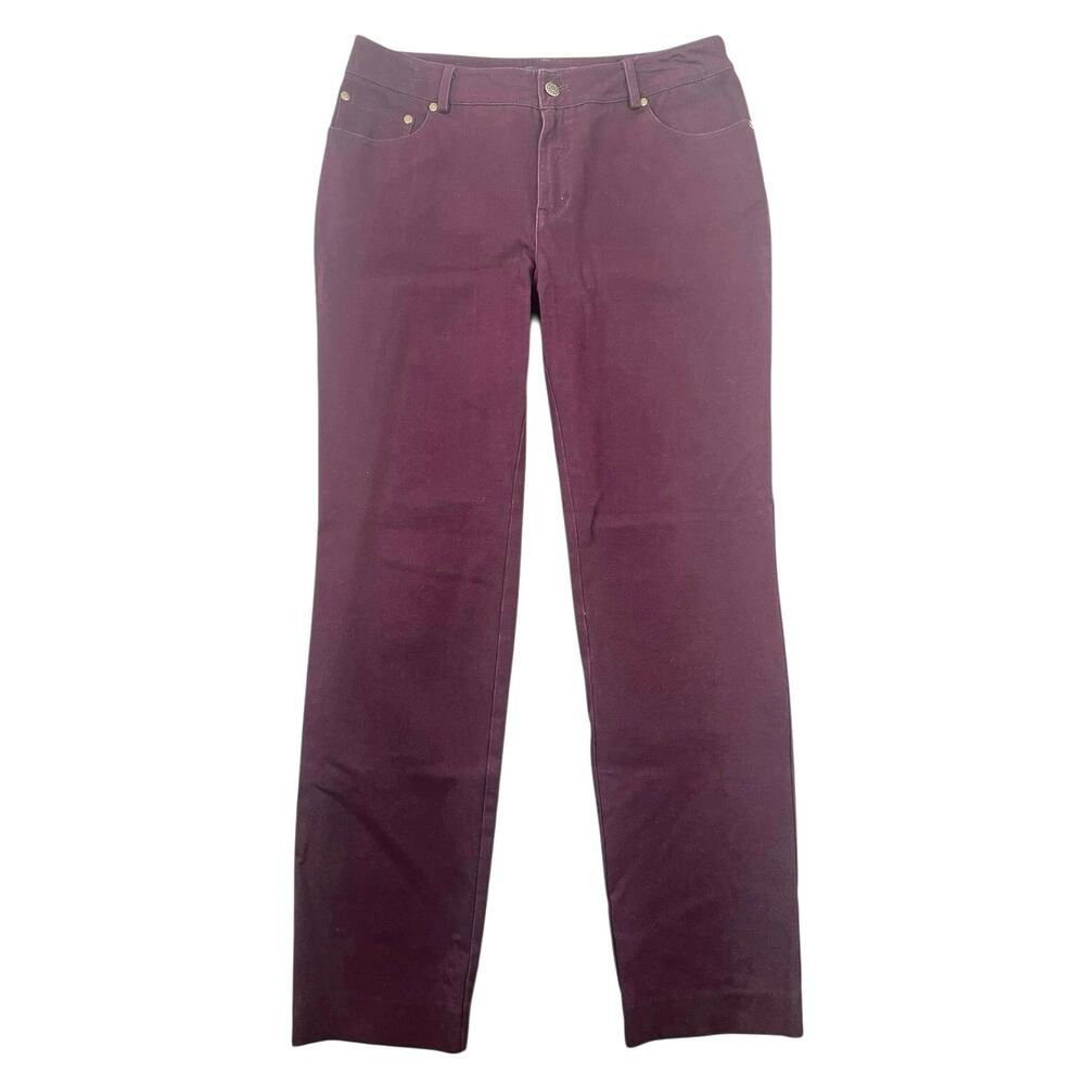 Eric Burgundy Stretch Straight Leg Jeans - 8